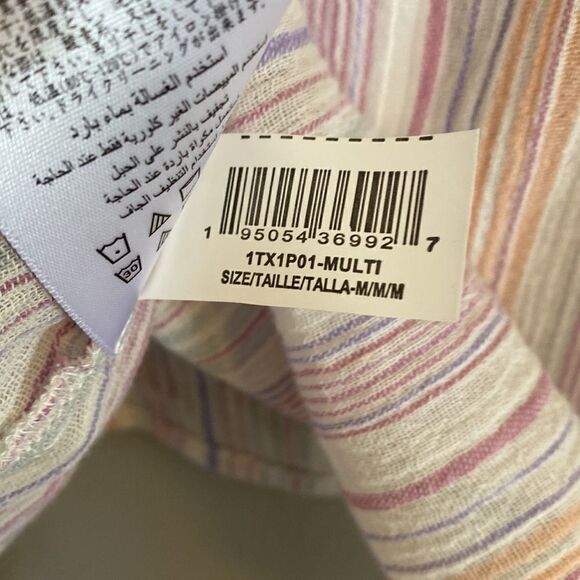 BCBGENERATION - pastel striped long sleeve blouse - NWT - Picture 8 of 10